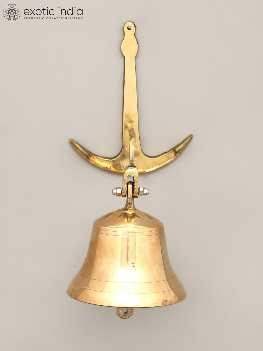 10" Handmade Brass Bell Wall Hanging