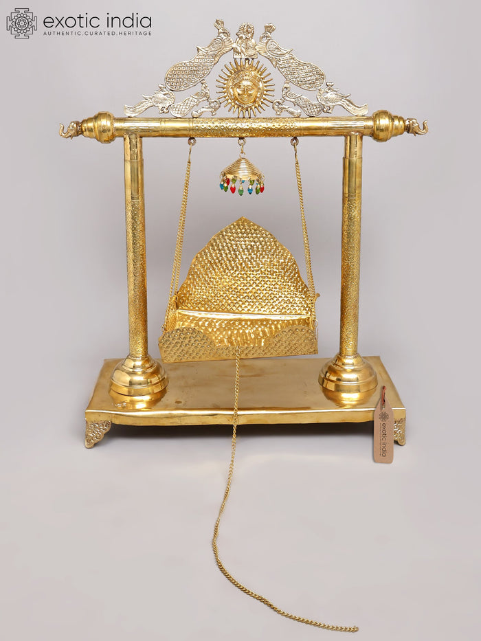 41" Peacock Design Brass Swing for God and Goddess