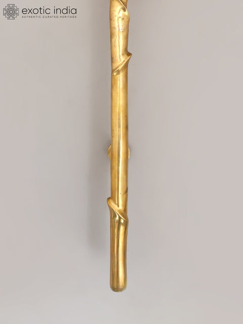 32" Handcrafted Brass Lotus Door Handle - Designer Architectural Hardware