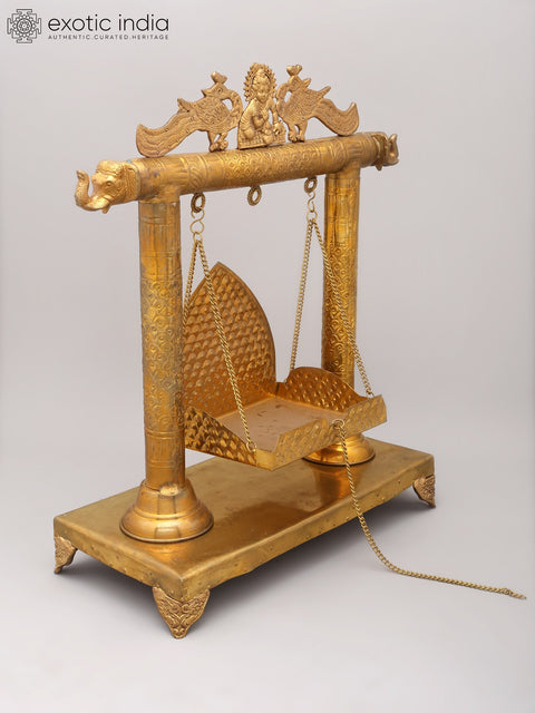 20" Brass Swing/Jhula for Laddu Gopal (Lord Krishna)