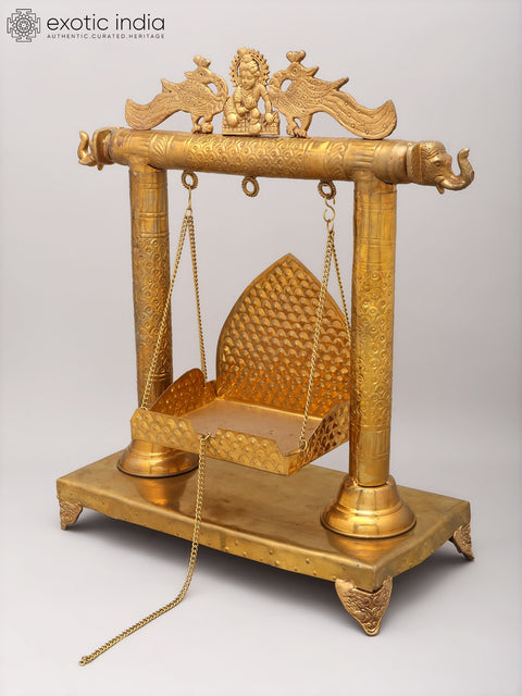 20" Brass Swing/Jhula for Laddu Gopal (Lord Krishna)