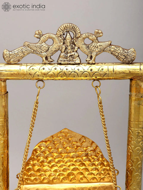 15" Peacock Design Lord Ganesha Swing/Jhula