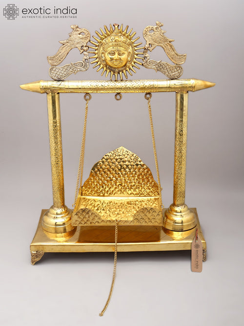 25" Brass Swing Statue for Home Pooja and Deity Display