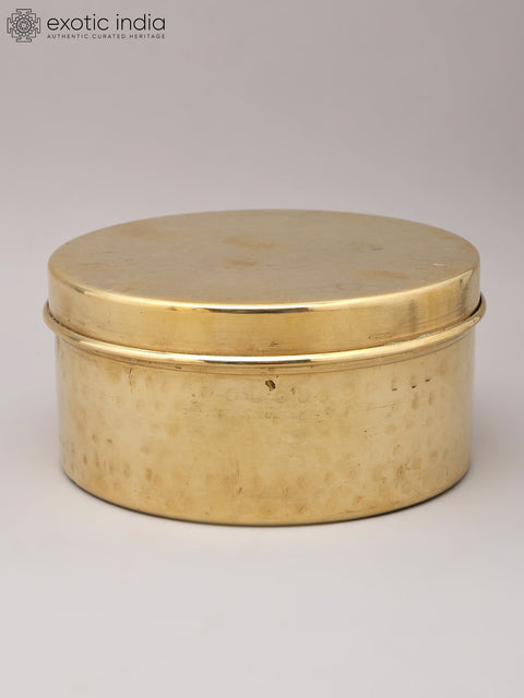 Round Brass Tiffin Box/Storage Box