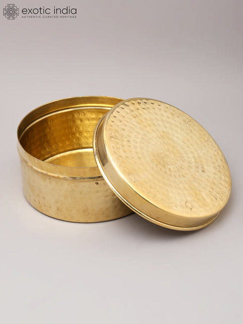 Round Brass Tiffin Box/Storage Box