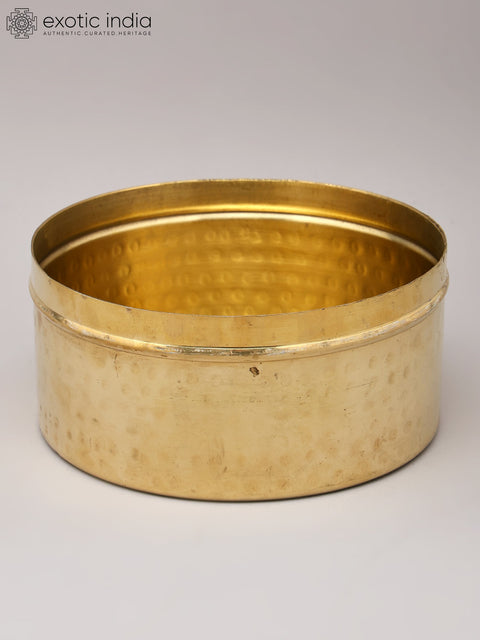 Round Brass Tiffin Box/Storage Box