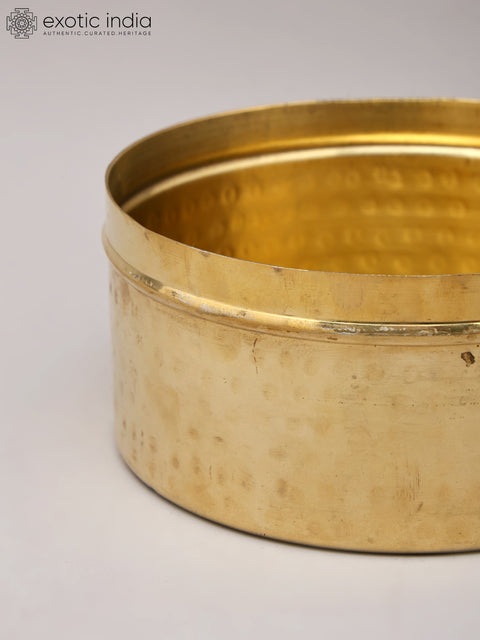 Round Brass Tiffin Box/Storage Box