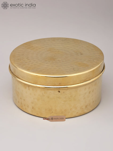 Round Brass Tiffin Box/Storage Box