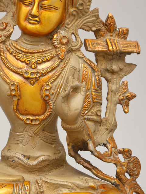 13" Tibetan Buddhist Deity Manjushri | Brass Statue