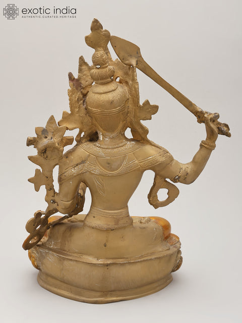 13" Tibetan Buddhist Deity Manjushri | Brass Statue