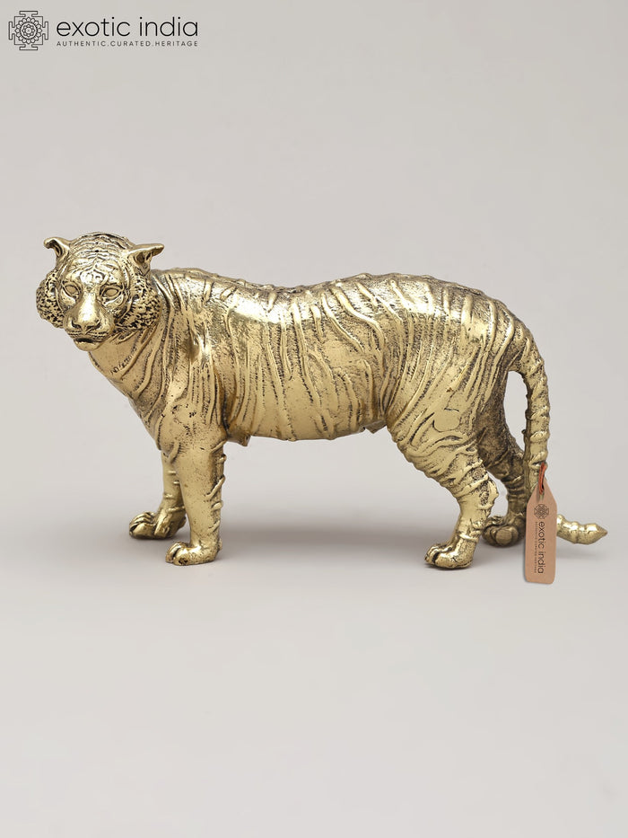 5" Superfine Brass Tiger Statue for Home Decor