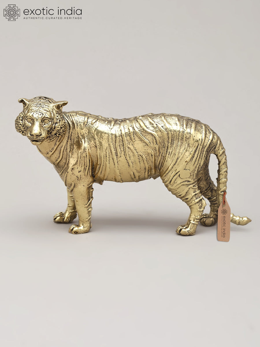 5" Superfine Brass Tiger Statue for Home Decor