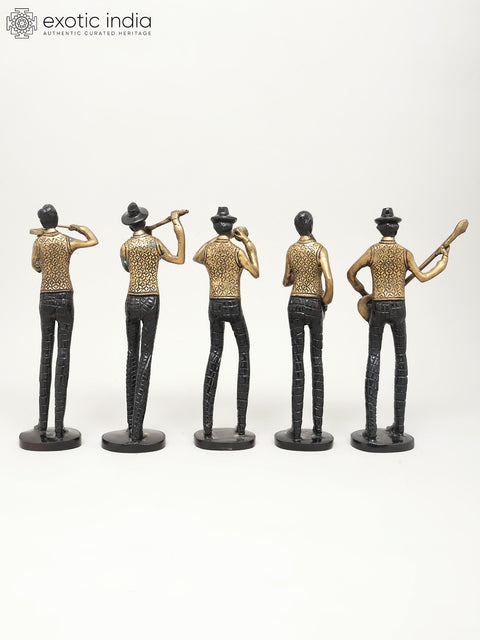 11" Set of Five Musicians | Home Decor | Brass Statues