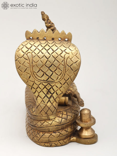 6" Small Brass Padmanabha Swamy (Shesha-Shayi Lord Vishnu) | Brass Statue
