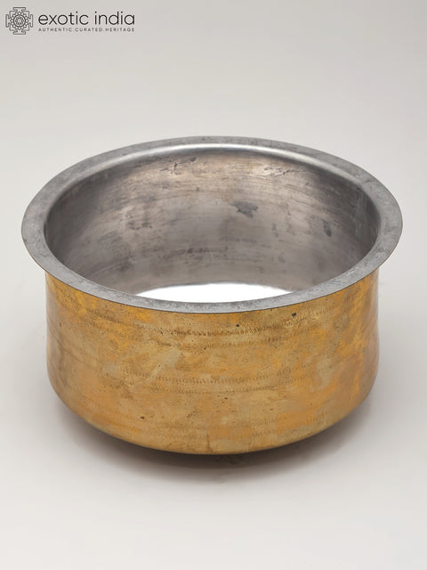 Set of Five Brass Cooking Pots/Bhagona/Patila