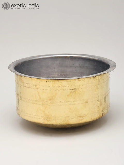 Set of Five Brass Cooking Pots/Bhagona/Patila