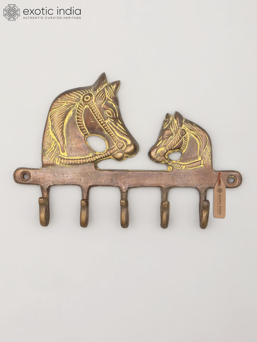 7" Horse Design Brass Wall Hanging for Home Decor