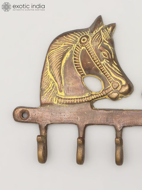 7" Horse Design Wall Hanger in Brass