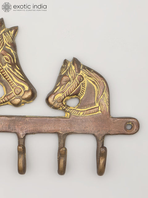 7" Horse Design Wall Hanger in Brass