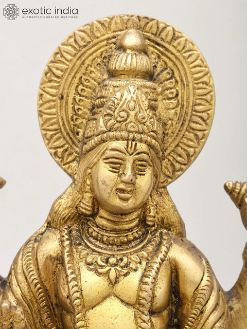 9" Standing Lord Vishnu | Brass Statue