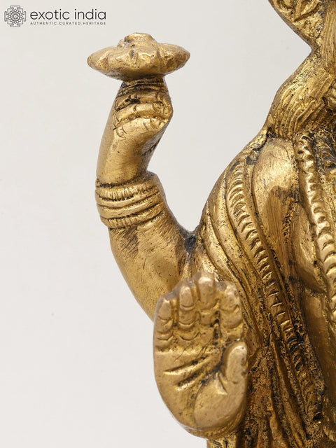 9" Standing Lord Vishnu | Brass Statue