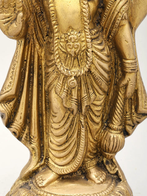 9" Standing Lord Vishnu | Brass Statue