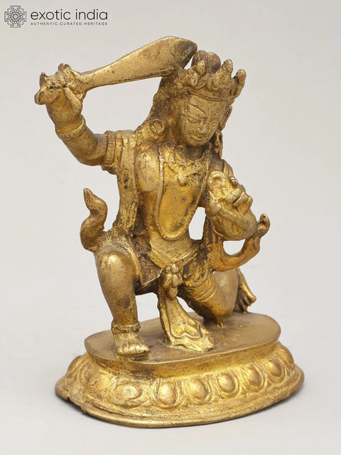 4" Small Buddhist deity Achala | Brass Statue