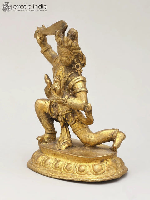 4" Small Buddhist deity Achala | Brass Statue