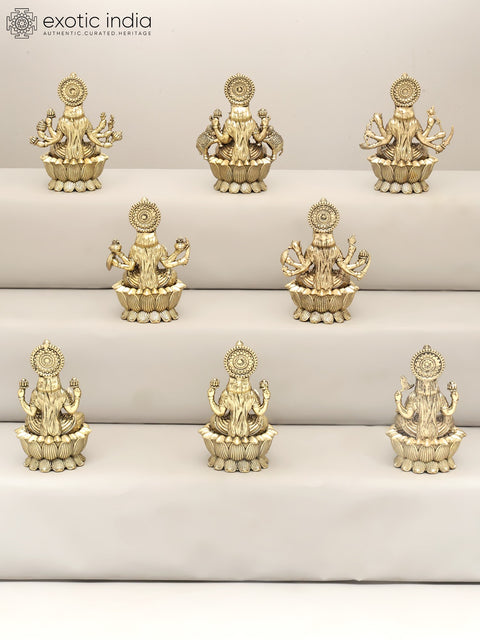 6" Small Superfine Ashtalakshmi Set in Brass