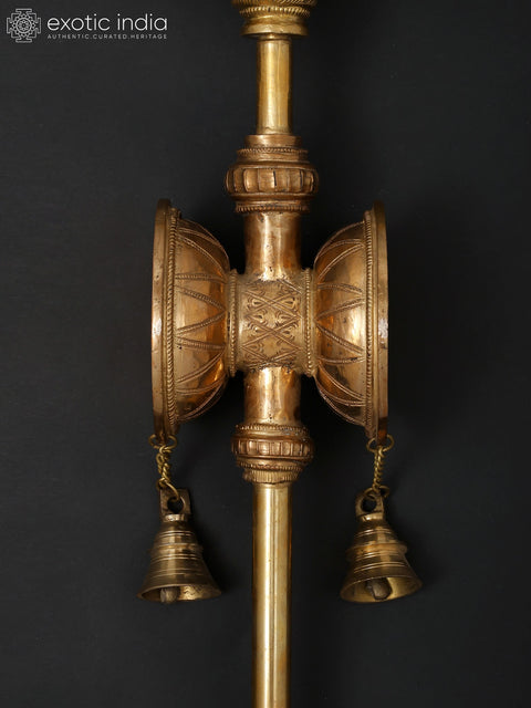 67" Large Size Lord Shiva's Trishul/Trident with Damaru and Bells