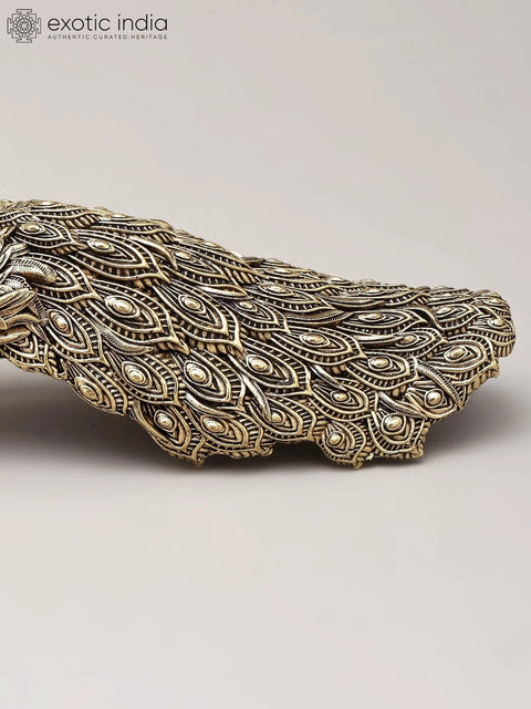 6" Small Brass Superfine Peacock Figurine | Table Decor