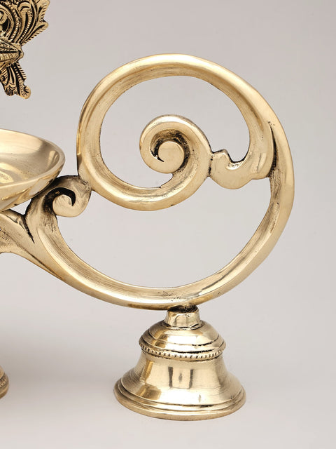 9" Brass Handheld Peacock Lamp