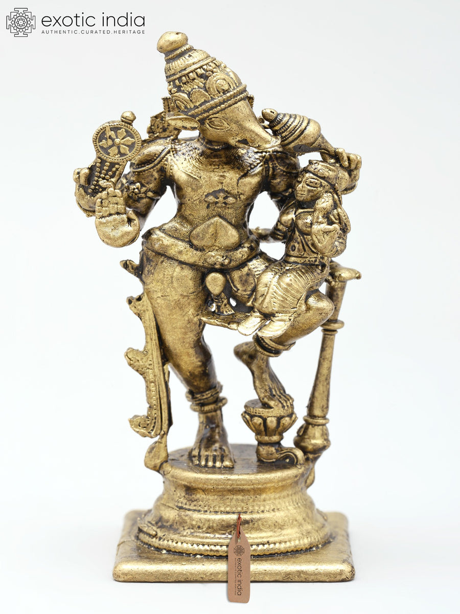 3" Handmade Copper Varaha Vishnu with Lakshmi Statue