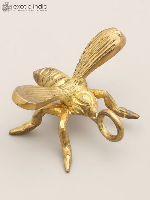 2" Small Brass Honey Bee with Connector
