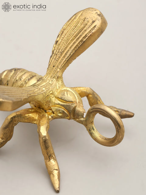 2" Small Brass Honey Bee with Connector