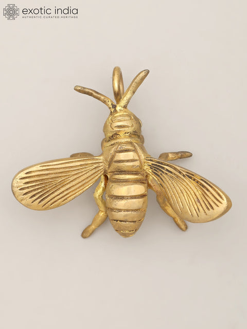 3" Small Brass Bee with Hanging Decor Element