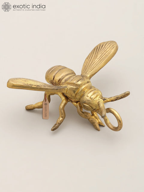 3" Small Brass Bee with Hanging Decor Element
