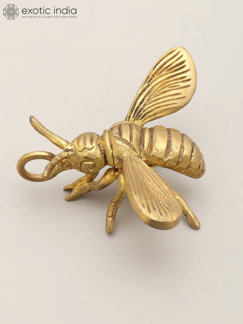 3" Small Brass Bee with Hanging Decor Element