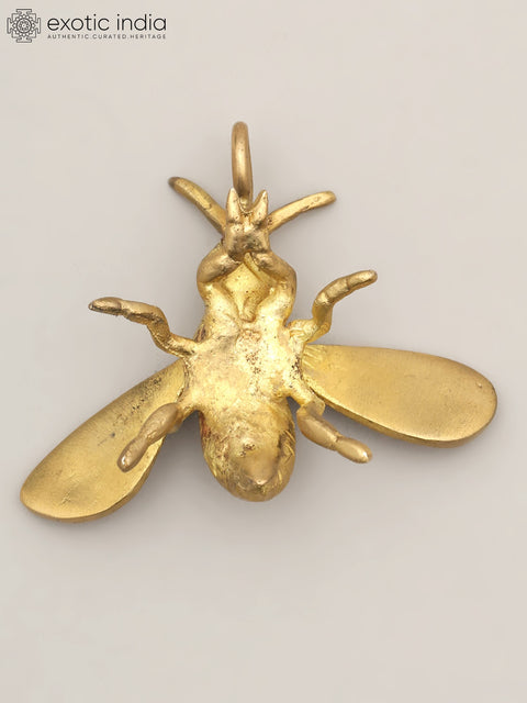 3" Small Brass Bee with Hanging Decor Element