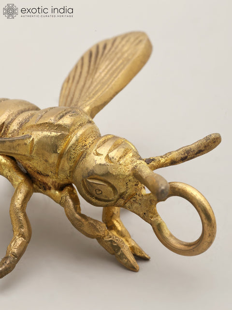 3" Small Brass Bee with Hanging Decor Element
