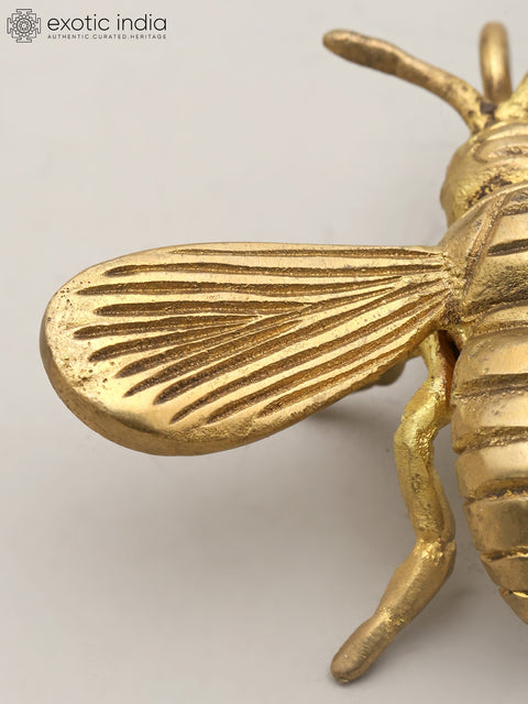 3" Small Brass Bee with Hanging Decor Element