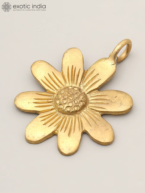 2" Small Brass Sunflower with Connector