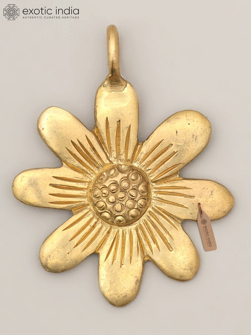 2" Small Brass Sunflower Statue with Connector
