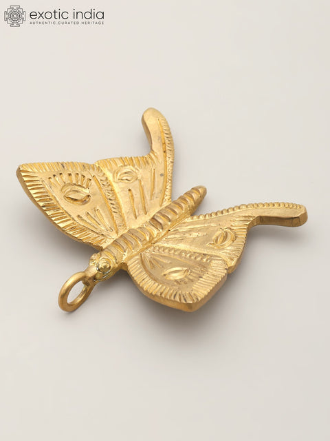 3" Small Brass Butterfly with Hanging Decor Element