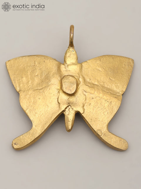 3" Small Brass Butterfly with Hanging Decor Element