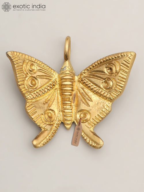 2" Small Brass Butterfly Statue with Connector
