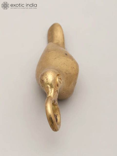 2" Small Brass Sparrow Bird with Decorative Hanging Element