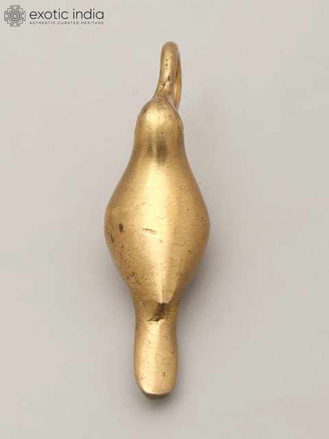 2" Small Brass Sparrow Bird with Decorative Hanging Element