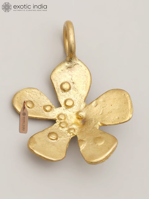 Tiny Brass Flower with Connector