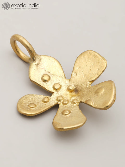 Tiny Brass Flower with Connector